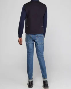 Homme Hackett London Vestes, Blousons^Doudoune sans manches bimatière bleue