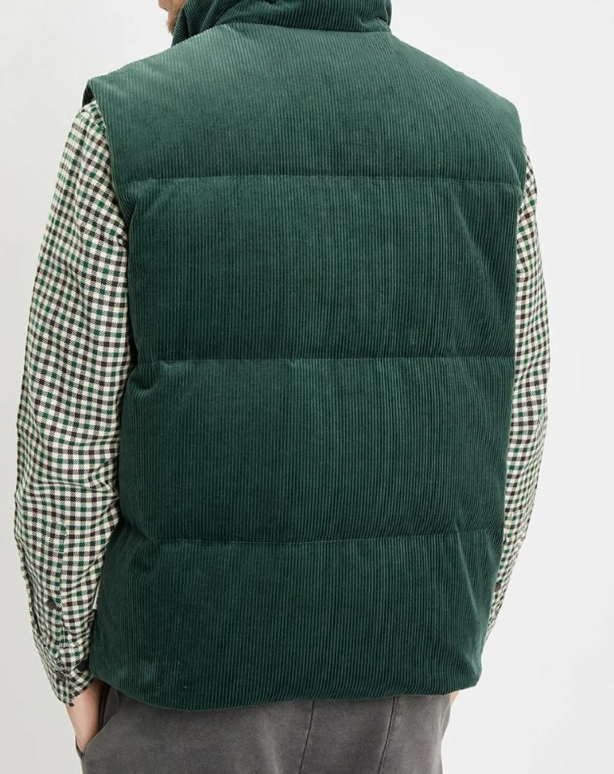 Doudoune sans manches en Velours milleraies 100% Coton Bio verte-Marc O'Polo Hot