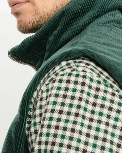 Doudoune sans manches en Velours milleraies 100% Coton Bio verte-Marc O'Polo Hot