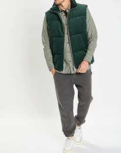 Doudoune sans manches en Velours milleraies 100% Coton Bio verte-Marc O'Polo Hot