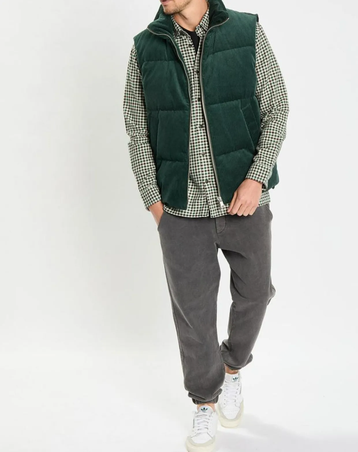 Doudoune sans manches en Velours milleraies 100% Coton Bio verte-Marc O'Polo Hot