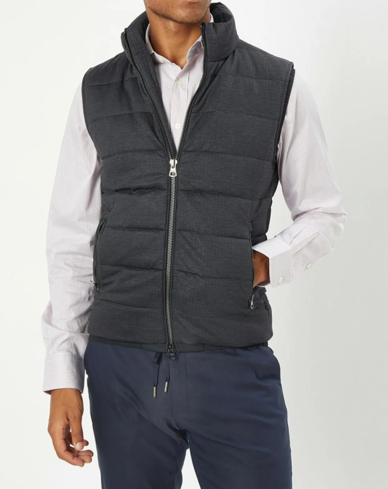 Homme Hackett London Manteaux^Doudoune sans manches pied-de-poule noire