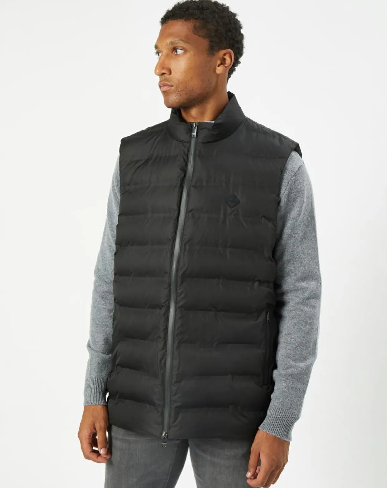 Doudoune sans manches unie noire-Hackett London Outlet