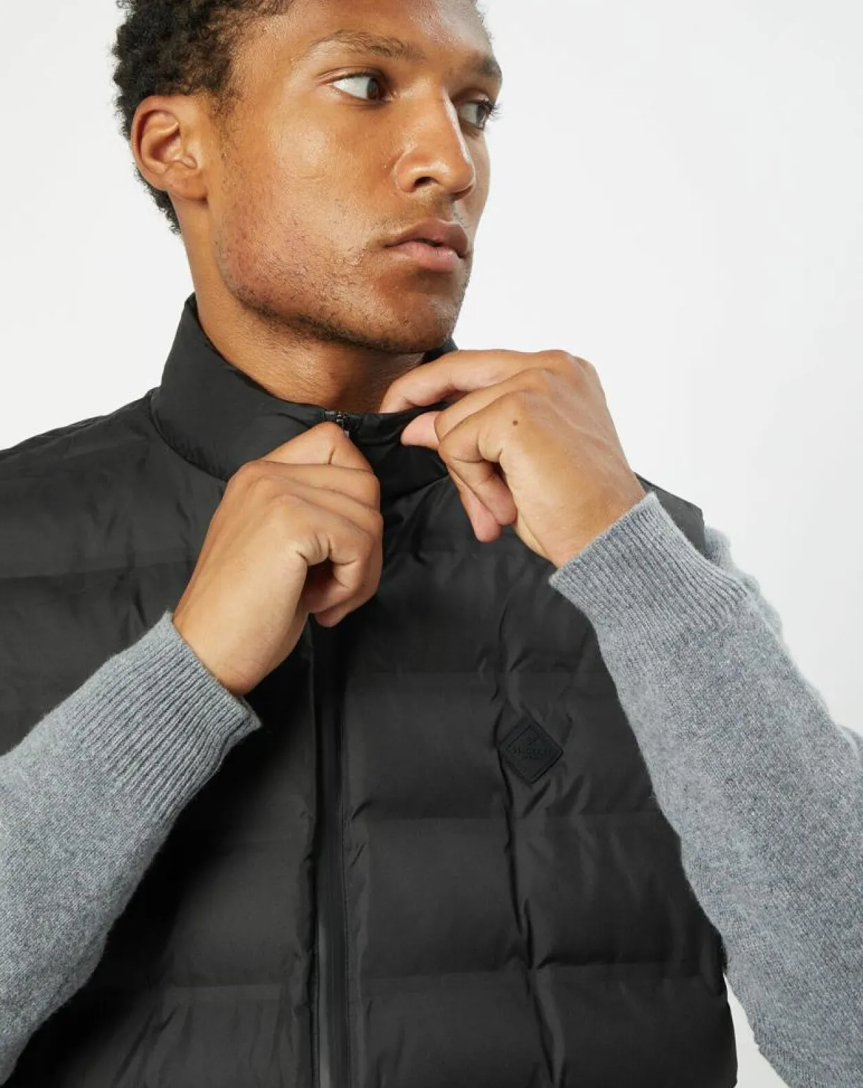 Doudoune sans manches unie noire-Hackett London Outlet