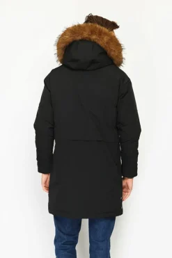 Doudoune semi-longue imperméable avec isolation thermique jusqu'à -20 °C noir-C&Jo Online