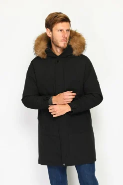 Doudoune semi-longue imperméable avec isolation thermique jusqu'à -20 °C noir-C&Jo Online