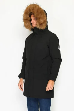 Doudoune semi-longue imperméable avec isolation thermique jusqu'à -20 °C noir-C&Jo Online