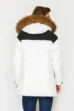 Homme C&Jo Manteaux^Doudoune semi-longue imperméable avec isolation thermique jusqu'à -20 °C naturelle
