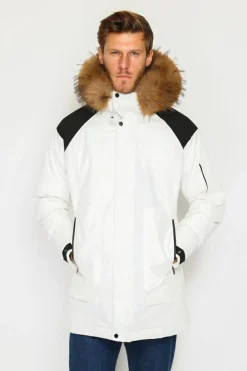 Homme C&Jo Manteaux^Doudoune semi-longue imperméable avec isolation thermique jusqu'à -20 °C naturelle
