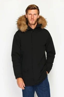 Doudoune semi-longue imperméable avec isolation thermique jusqu'à -20 °C noire-C&Jo Best