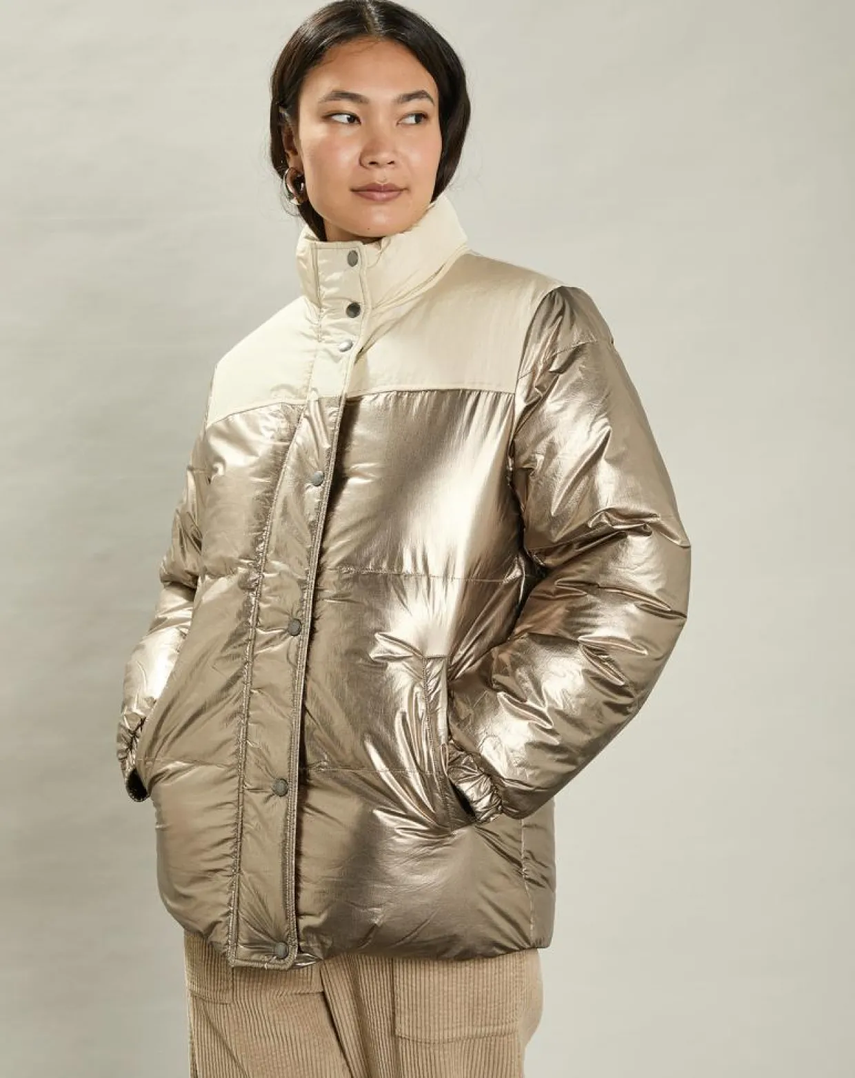 Femme Hartford Manteaux^Doudoune Volfy Foil écru/bronze