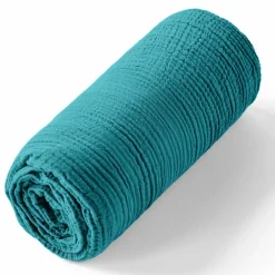 Drap housse 100% Gaze de coton bonnet 30 cm bleu-Baton Rouge Hot
