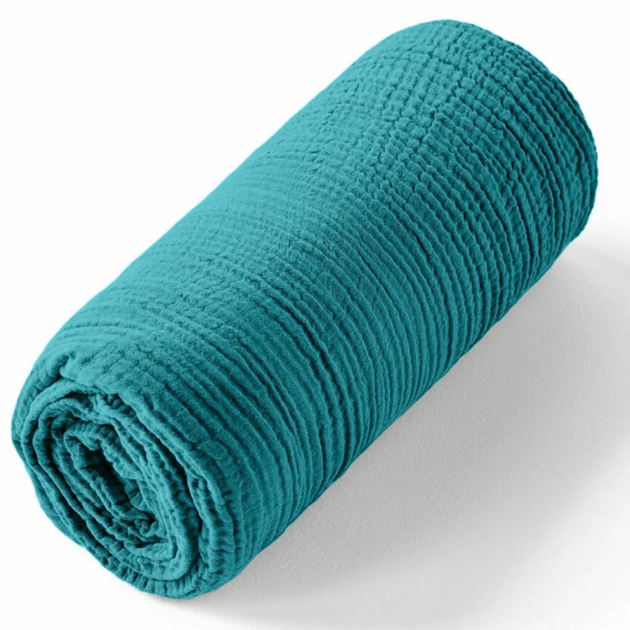 Drap housse 100% Gaze de coton bonnet 30 cm bleu-Baton Rouge Hot