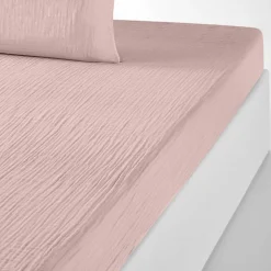 Baton Rouge Linge De Lit, Ensembles^Drap housse 100% Gaze de coton bonnet 30 cm rose
