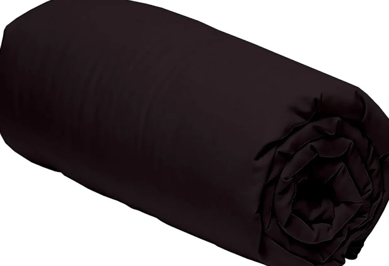 Drap housse 100% Percale de Coton noir-Home Collection Sale