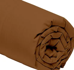 Home Collection Linge De Lit, Ensembles^Drap housse 100% Percale de Coton ocre