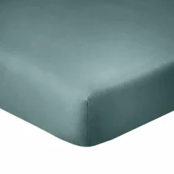 Blanc Passion Linge De Lit, Ensembles^Drap housse en coton bonnet 35 cm bleu canard