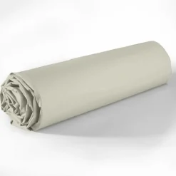 Drap Housse en coton bonnet 35 cm uni grège-Blanc Passion Clearance
