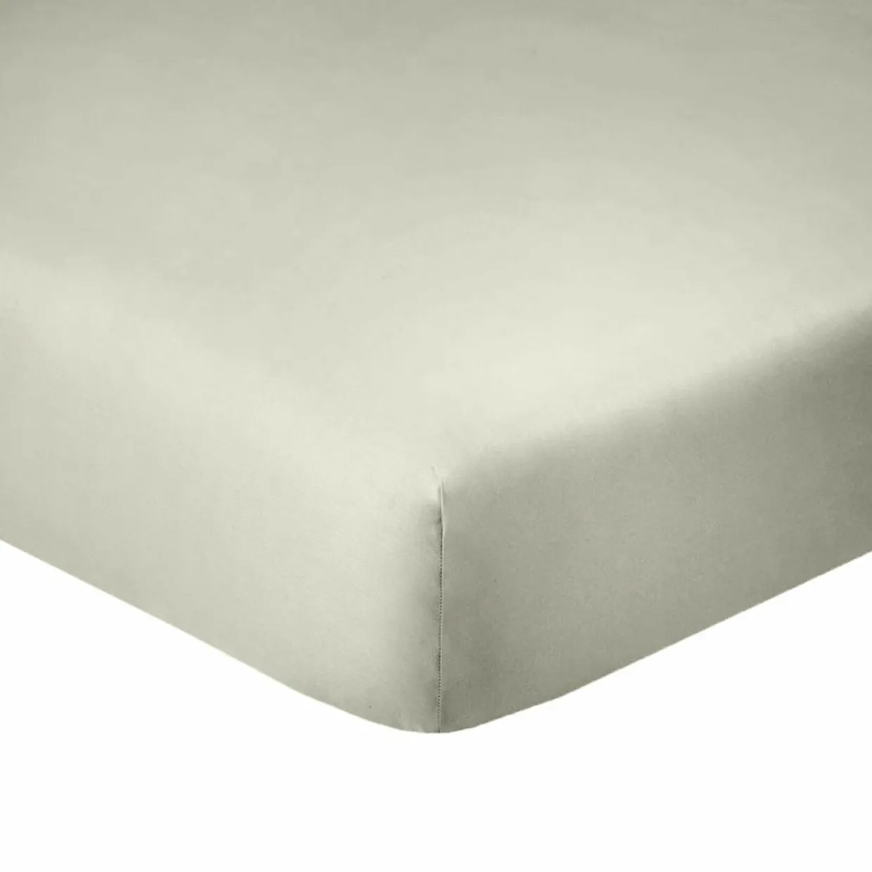 Drap Housse en coton bonnet 35 cm uni grège-Blanc Passion Clearance