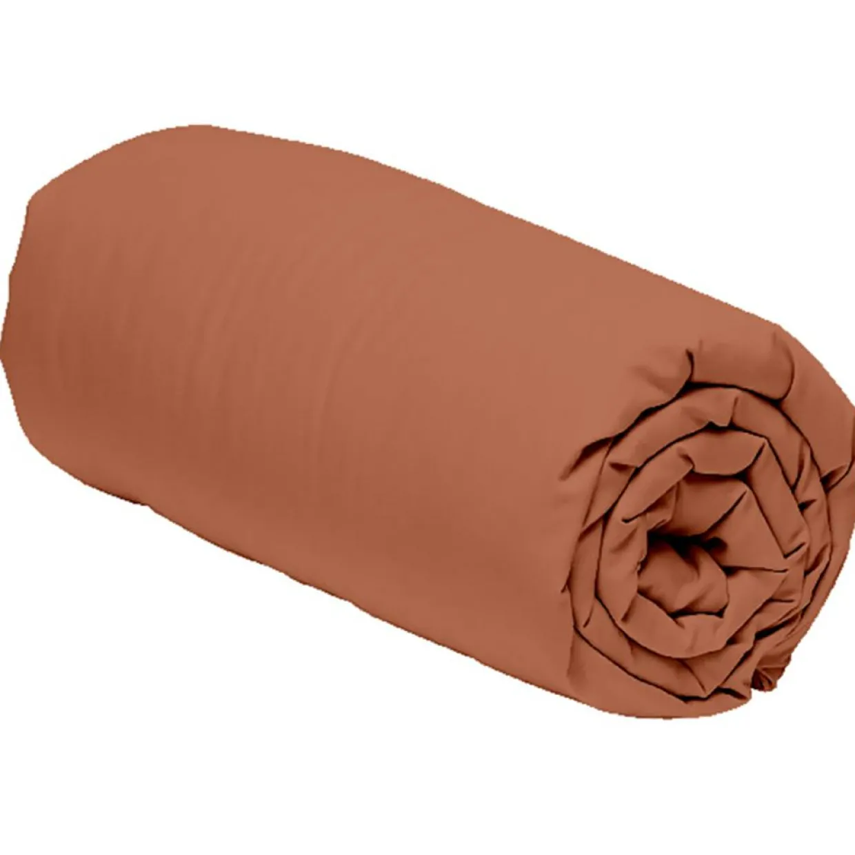 Drap housse en percale de coton bonnet 30 cm - terracota-Baton Rouge Sale