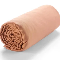 Drap housse satin de coton lavé bonnet 30 cm rose-Baton Rouge Clearance