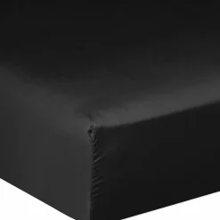 Baton Rouge Linge De Lit, Ensembles^Drap housse satin de coton lavé bonnet 30 cm noir
