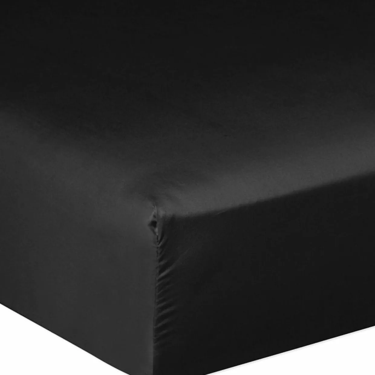 Baton Rouge Linge De Lit, Ensembles^Drap housse satin de coton lavé bonnet 30 cm noir