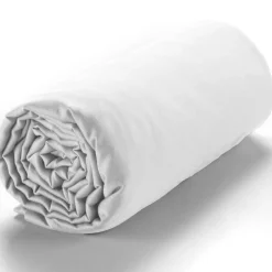 Drap housse satin de coton lavé bonnet 30 cm blanc-Baton Rouge