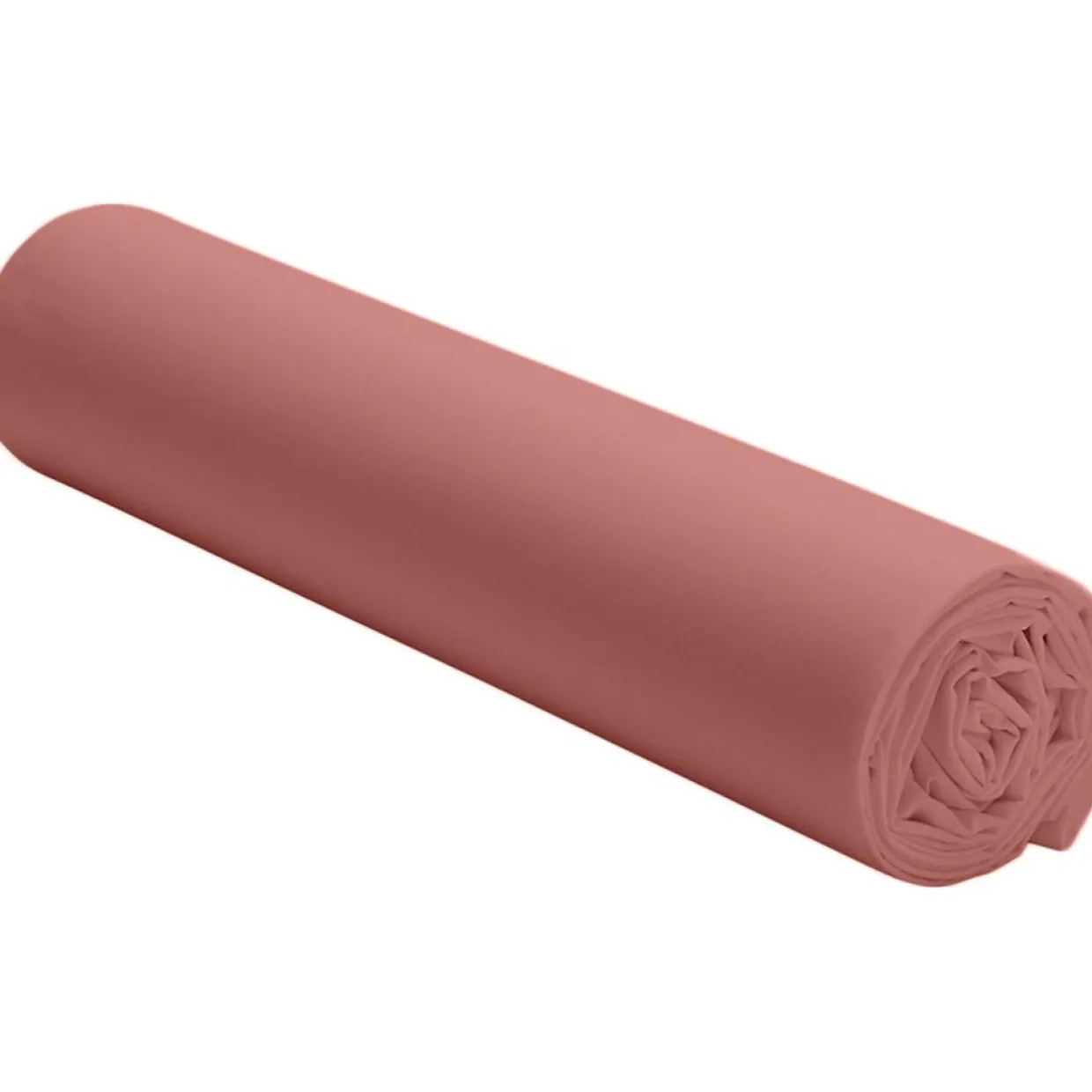 Drap Housse uni 100% Percale de Coton - Bonnet 30 cm vieux rose-Baton Rouge Discount