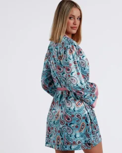 Déshabillé Garden bleu/rose-Admas Sale