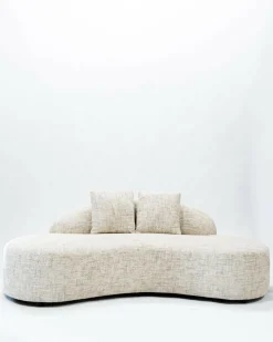 Dune - Canapé arrondi 3 places en tissu beige-Uniqka Hot