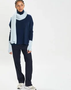 Echarpe 100% Cachemire Cascade icy blue-Cashmere Tribu Outlet