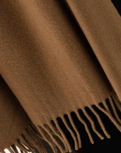 Echarpe 100% Laine Sandra camel - 160x54x10 cm-Indies Online