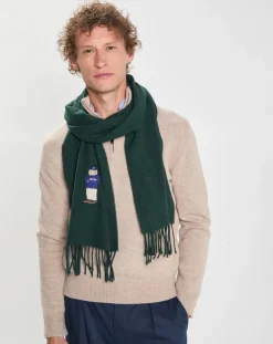 Homme Hackett London Echarpes, Foulards^Echarpe en Laine mélangée Harry Dog vert foncé - 180x30 cm