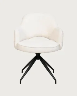 Elba - Chaise en tissu beige et pieds métal-Uniqka Hot