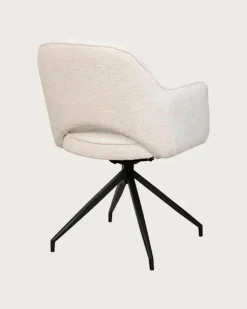 Elba - Chaise en tissu beige et pieds métal-Uniqka Hot