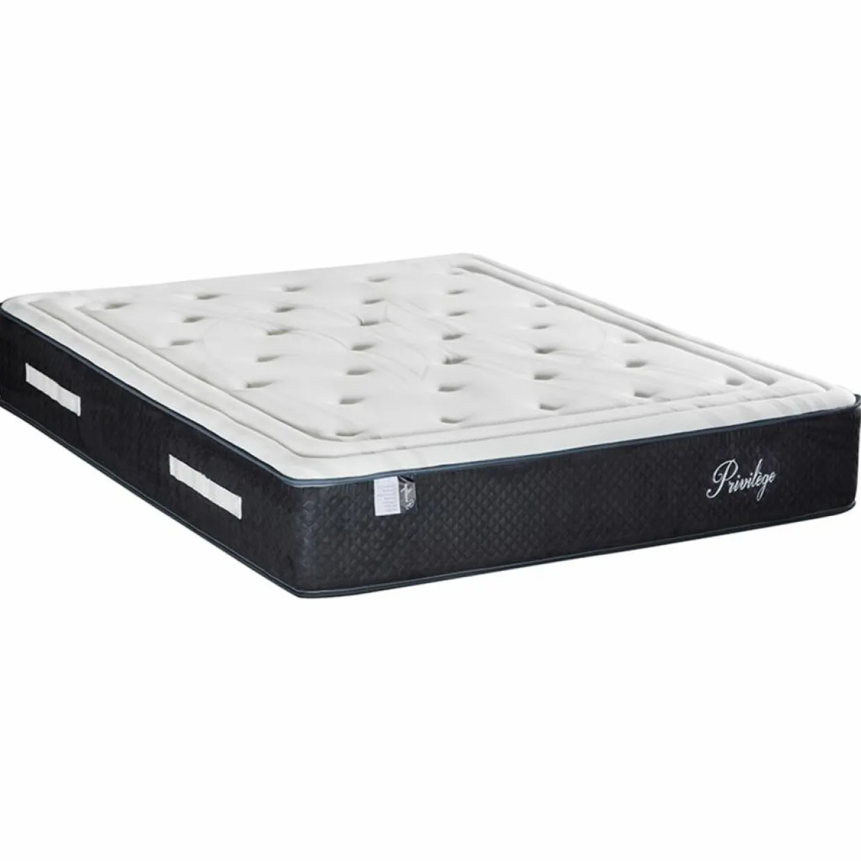 Bellecour Linge De Lit, Ensembles^Ensemble Matelas + Sommier en bois Privilège anthracite/blanc - 140x190 cm