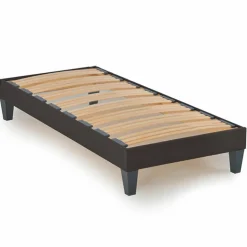 Ensemble Matelas + Sommier en bois Privilège anthracite/blanc - 90x190 cm-Bellecour New