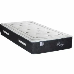 Ensemble Matelas + Sommier en bois Privilège anthracite/blanc - 90x190 cm-Bellecour New