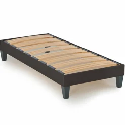 Ensemble Matelas + Sommier en bois Privilège anthracite/blanc - 90x200 cm-Bellecour Online