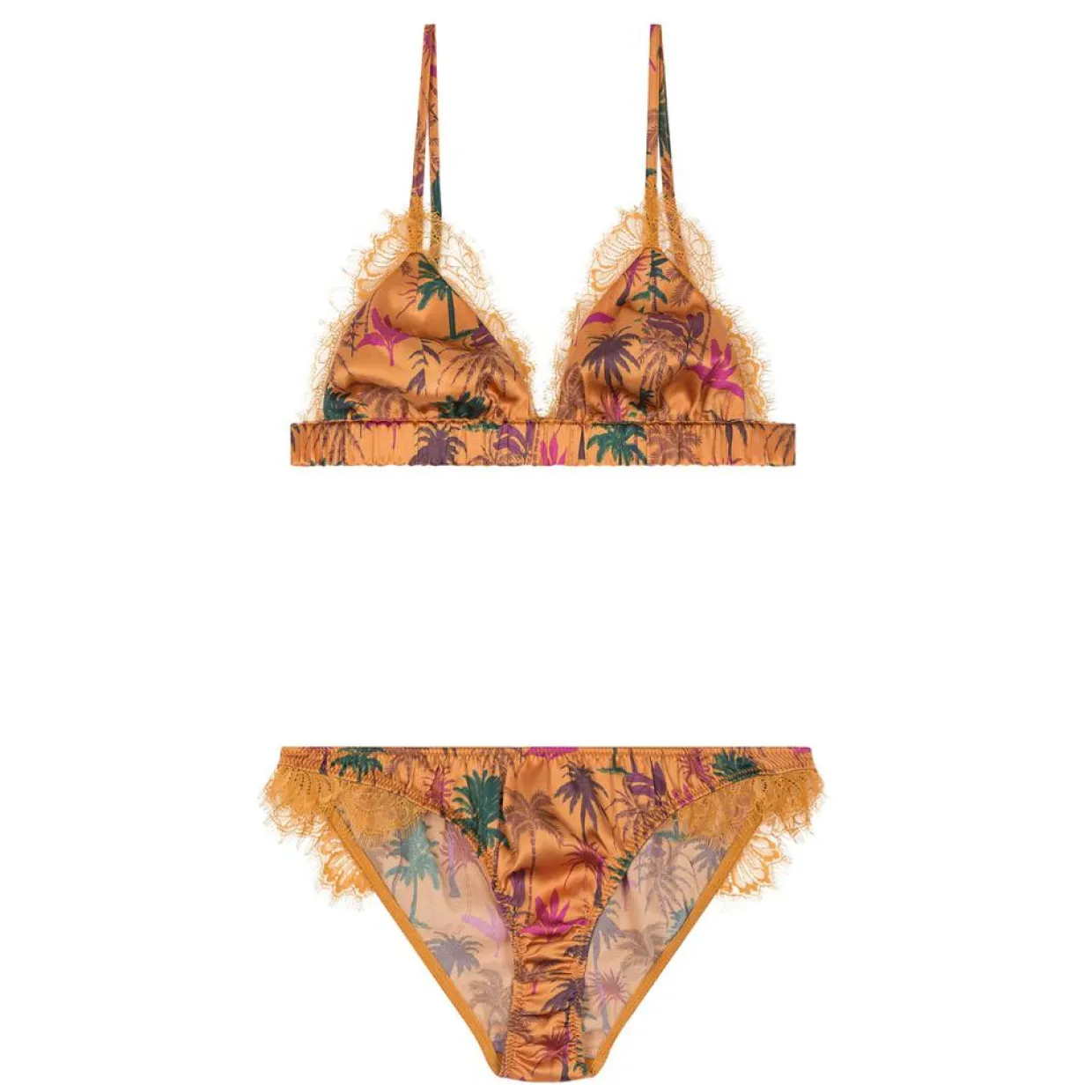 Femme Wild Lingerie, Nuit^Ensemble soutien-gorge & culotte en Soie mélangée Leanne caramel