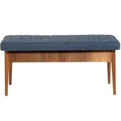 Wooden Art Tables^Ensemble table + 2 chaises + 2 bancs vina 1048 beige/bleu foncé