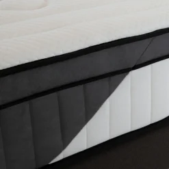 Ensemble Tivoli Matelas Mémoire de forme + Sommier Bois blanc/noir - 140x200 cm-Bellecour Online