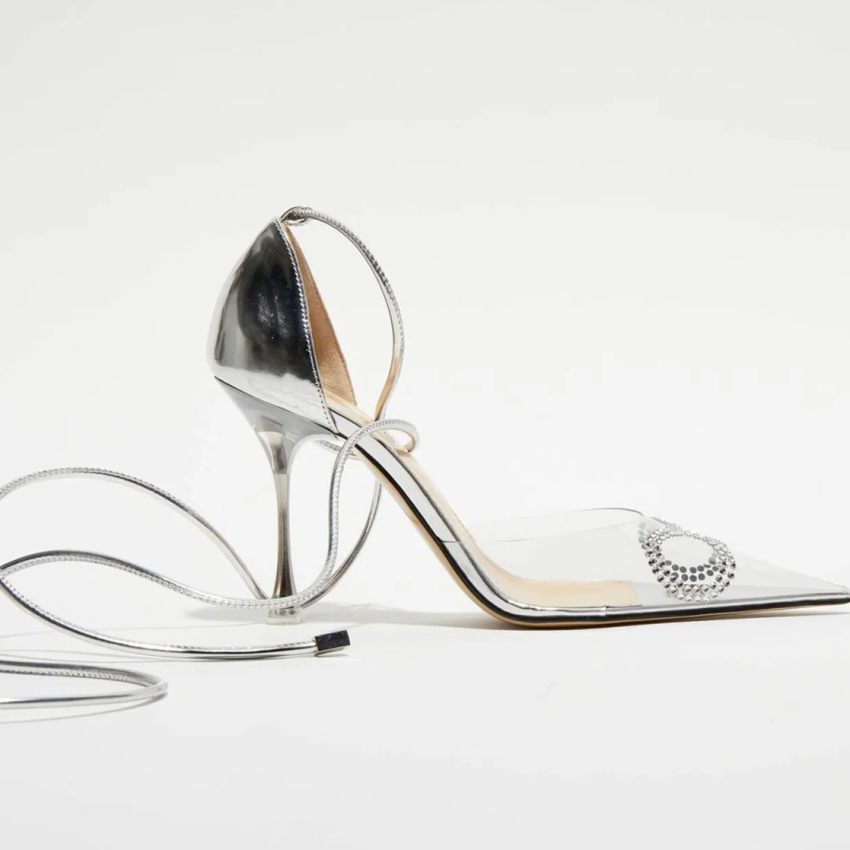 Escarpins à Strass Lizzy argentés - Talon 9,5 cm-Mach & Mach New