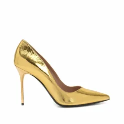 Escarpins en cuir dorés-Balmain Paris Sale
