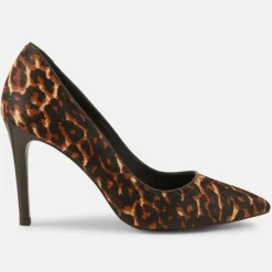 Femme Minelli Escarpins^Escarpins en Cuir façon poulain Louise léopard - Talon 9 cm