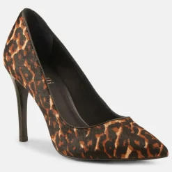 Femme Minelli Escarpins^Escarpins en Cuir façon poulain Louise léopard - Talon 9 cm
