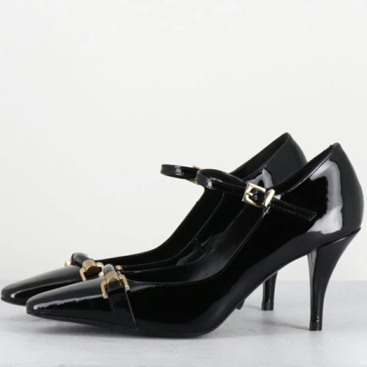 Escarpins en Cuir gela noire - Talon : 7.5cm-Garrice Lab Best