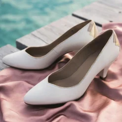Femme Bocage Escarpins^Escarpins en Cuir Izold blancs - Talon 6 cm