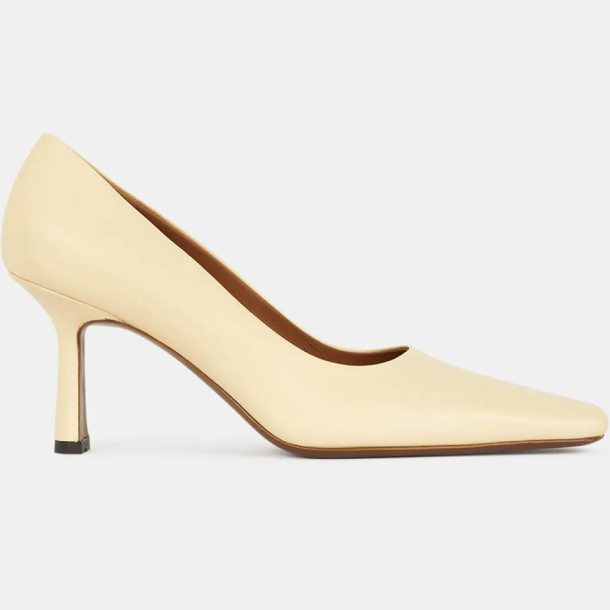 Escarpins en Cuir jaune pâle - Talon 7.5 cm-Neous Sale